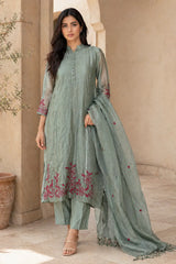 Teal Ruhani Mul Chanderi Suit Set