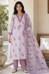 Lavender Aira Cotton Suit Set
