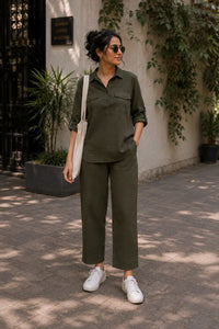 Olive Green Organic Cotton Co-ord Set