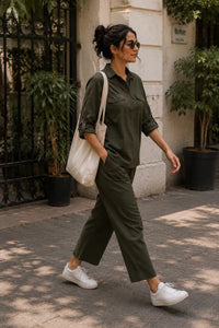 Olive Green Organic Cotton Co-ord Set