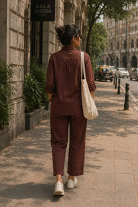 Brown Organic Cotton Co-ord Set