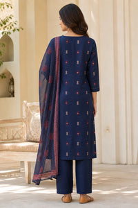 Blue Riva pure cotton suit set with thread work — full styled look, RITAURA