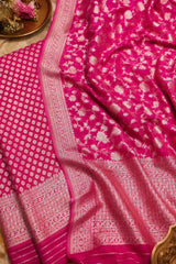 Rani Pink Zari Georgette Suit Set