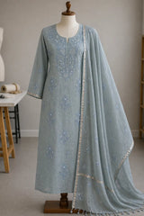 Raahi Mul Mul Set Mist Blue