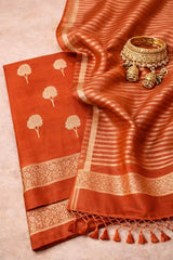 Amber Rust Mehr Banarasi Set