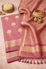 Rose Taupe Mehr Banarasi Set