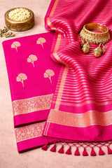 Rani Pink Mehr Banarasi Set