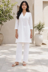 White Mul Cotton Co-ord Set