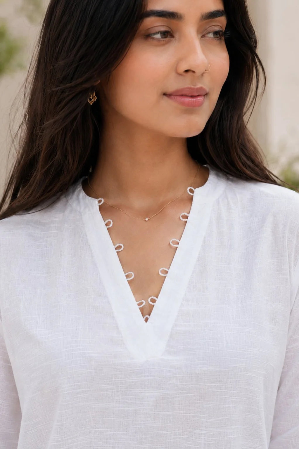 White Cotton Linen Co-ord Set